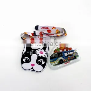 Soft Wholesale Custom Cheap Plastic Cat/bus Card Holder With Ribbon thumbnail-1