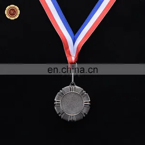 WR China Wholesale Custom 3D Metal Medal Customized Your Own Medal Silver Blank Medal With Ribbon thumbnail-2