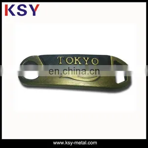 Gold Brush Custom Brand Logo Metal Garments Zipper Puller thumbnail-3