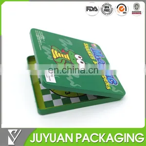 Fancy Printed Square Chess Game Gift Packaging Tin Box for Kids thumbnail-1