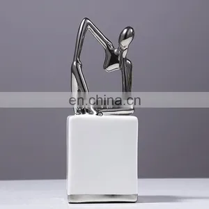 Nordic Hotel Home Decoration Art Sculpture Table Statue Abstract Figure Body Sculpture Porcelain Crafts thumbnail-1