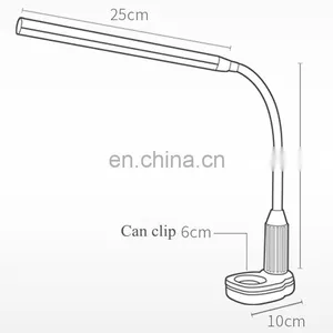Eye Care Flexible Led Clip Desk Lamp Adjustable Touch Folding Reading Table Lamp thumbnail-7