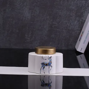 Petal Deer Animol Nordic Matte White Creative Ceramic Vase For Home Decoration Art thumbnail-2