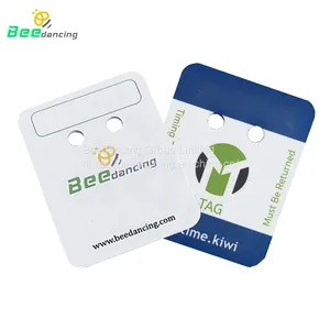 Custom Logo Printed 4 Holes Shoe Tag for Marathon Race Chip Timing thumbnail-1