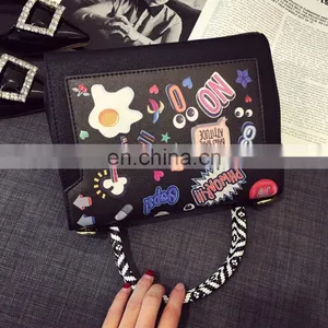 2020 Guangzhou Online Shoulder, Bag Special Customize Colorful Crossbody Bag Ladies Fashion Style Graffiti Handbag/ thumbnail-2