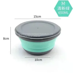 Folding Bowl Travel Portable Picnic Set Silicone Bowl Retractable Lunch Bowl Lunch Box thumbnail-2