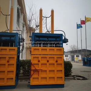 Self-contained Lifting Large Tonnage Aluminum Alloy Hydraulic Press Yellow Cardboard Bundling Machine Cans Vertical Hydraulic Baler thumbnail-1