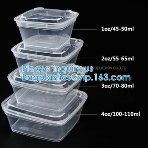 Disposable Sauce Cups With Lid Food Storage Containers Boxes Package Box&Lid Portable Disposable Portable Plastic Cups thumbnail-1