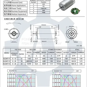 BL2847 28 mm Small Inner Rotor Brushless dc Electric Motor thumbnail-2