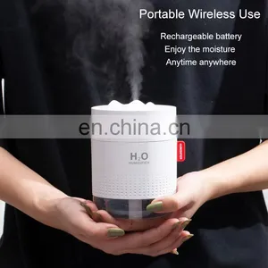 Usb Humidifier Tabletop Small Humidifier Warm Led Light Portable Mini Air Humidifier For Bedroom Office thumbnail-2