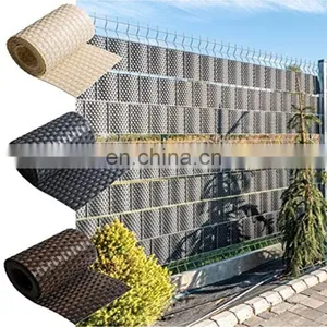 Pivacy Screen Strips Rattan Double Rod Mats 19 x 255 cm Including Fixing Clips Bar Mat Fence 2.5 m Anthracite thumbnail-1