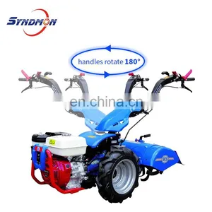 180 Degrees Rotated Two Wheel Walking Tractor Power Rotary Tiller thumbnail-3
