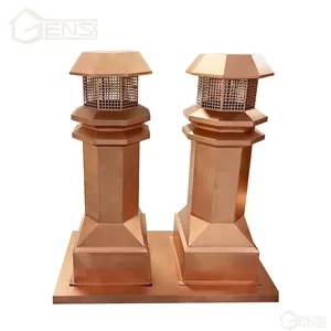 Copper Twin Chimney Cap thumbnail-1