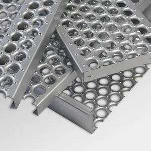 Customized Size Hole Pattern Stainless Steel 304 316 Perforated Metal Sheet Round Hole Anti-Slip for Stair Tread and Platform thumbnail-1