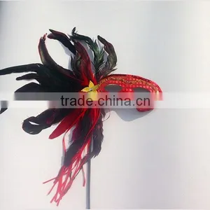 Wholesale Masquerade Masks With Stick Fashion Peacock Feather Christmas Venetian Party Mask With Stick for Sale 3colors thumbnail-3