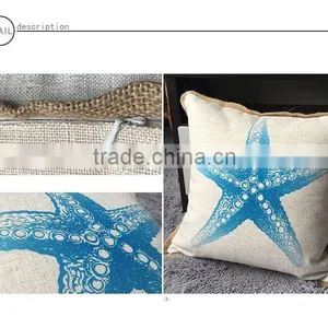 Home Decor Cushion Printed With Linen Piping thumbnail-2