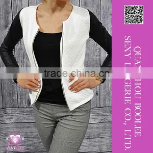 New Arrival Wholesale Sexy Clubwear Long Sleeves Black White Jacket for Women thumbnail-1