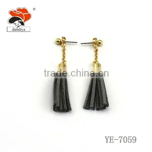 Cheap Custom Leather Tassel Jewelry 2016 Newest Design Earring Copper Earrings thumbnail-1