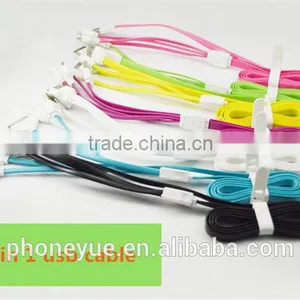 Colorful Flat 1.2m 3 In1 Charging Usb Cable for Iphone and for Samsung thumbnail-2