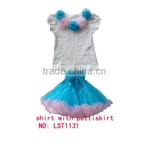 Hot Pink Flower Kaiya Pettiskirt Set Child,4th July Girls Patriotic Tutus Set,children's Product,kids Dresses thumbnail-2