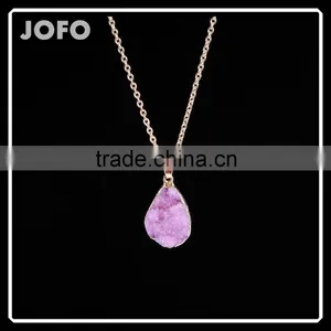 Latest Design Druzy Necklace Drusy Pendant Charm Necklace Agate Connector Pendant Necklace Gold Jewelry SMJ0123 thumbnail-1