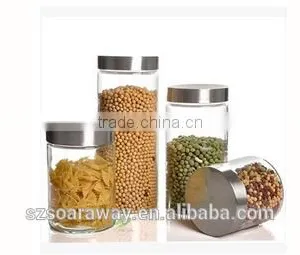 Food Grade Cashew Nut Glass Jar With Silver Stainless Steel Top Lid Glass Vial thumbnail-5