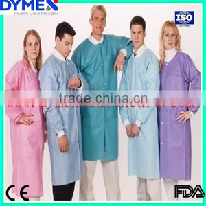 Disposable Colorful Lab Coats With Knitted Cuff and Knitted Collar thumbnail-1