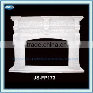 White Indoor Marble Fireplace Mantel Shelf thumbnail-1