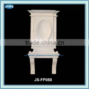 White Marble Interior Double Classical Fireplace Mantel thumbnail-1