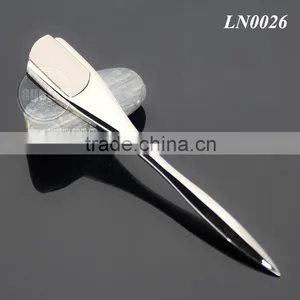 Zinc Alloy High Polished Promotional Blank Silver Color Metal Manual Letter Opener thumbnail-1