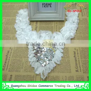 Customize Chantilly and Fancy Chiffon Neckline Lace Appliques Wholesale/lace Collar thumbnail-1