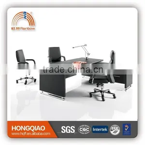 MT-25 Leather/PVC Cover Executive Table MDF Office Executive Wood Desk Set thumbnail-1