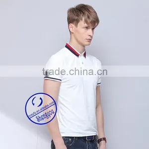 Custom Cotton Plain Dyed Mens T-shirts Polo Wholesale China thumbnail-2