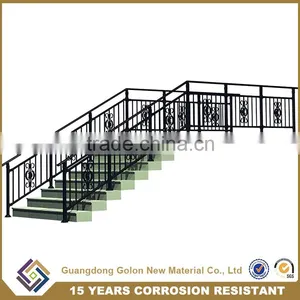 Aluminum Material and Flooring Mounted Modern Metal Stair Railings thumbnail-6