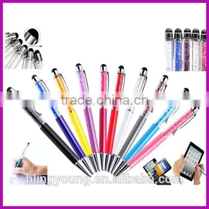 New Design Customized Logo High Quality Bling Crystal Stylus Pens for Office School thumbnail-1