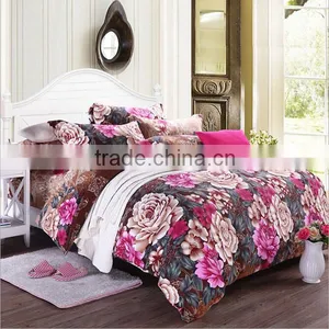 2015 Fashion Rose Flower Comfortable Chinese 100% Natural Cotton Bedding Set/fitted Sheet thumbnail-1