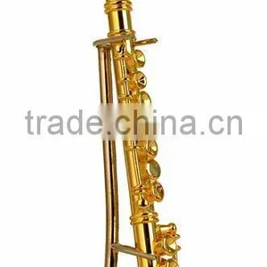 1/6 Size Gold Plated Music Instrument Shaped Model Flute thumbnail-1