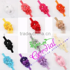 Wholesale Cheap Handmade Flowers Chiffon Shabby Flowers Silk Lace Hair Flowers In Stock thumbnail-1