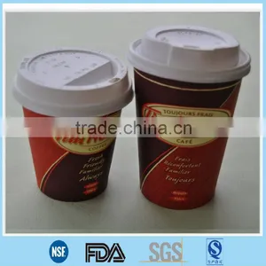 12oz Customer Logo Printed Coffee Paper Cup/disposable Coffee Cup With Lid/ Single Wall Paper Cup thumbnail-1