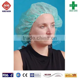 Disposable Non Woven Hair Nets Colorful, Crimps Cap, Bouffant Cap thumbnail-4