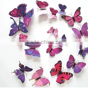 12pcs 3D PVC Butterflies DIY Butterfly Art Decal Home Decor Wall Mural Stickers thumbnail-5