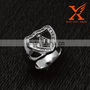In Stock Custom Men Silver Masonic Finger Rings Stainless Steel Signet Rings Best Friends Forever Rings thumbnail-1