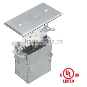 CUL UL Rectangular Brass Stainless Steel Nickel-plated Electrical Floor Box thumbnail-1