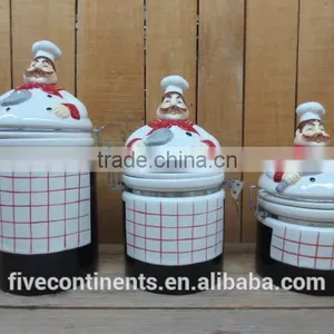 Chef Emboss Ceramic Food Storage Pot / Jar thumbnail-1