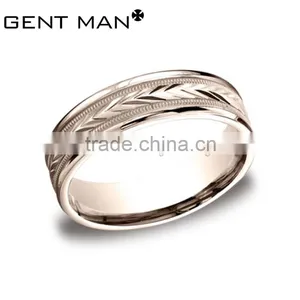 Surface Etched Titanim Steel Ring Men's 316L Stainless Steel Rings Jewelry thumbnail-2