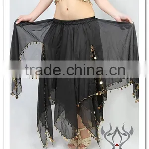 Wholesale Discount Blue Gold Coins Belly Dance Skirt (QZ001) thumbnail-3