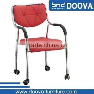 Leather Chair Arm Covers Armchair With Casters thumbnail-3