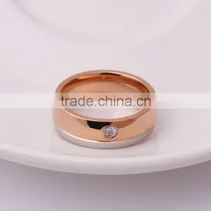 Beautiful Fashion Full Stainless Steel Gem Engagement Ring thumbnail-2