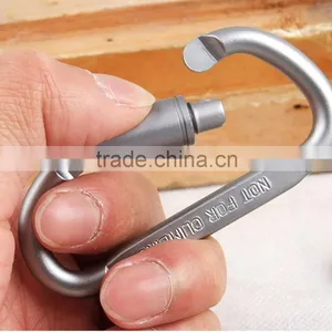 2015 Carabiner Screw Lock Bottle Hook Buckle Hanging Padlock Key Chain for Camping thumbnail-3