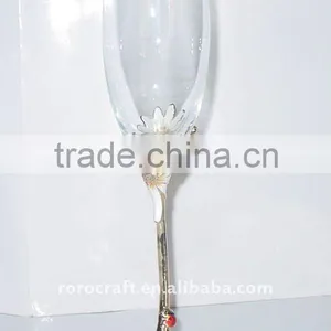 Pewter Design Wedding Champagne Flute thumbnail-1